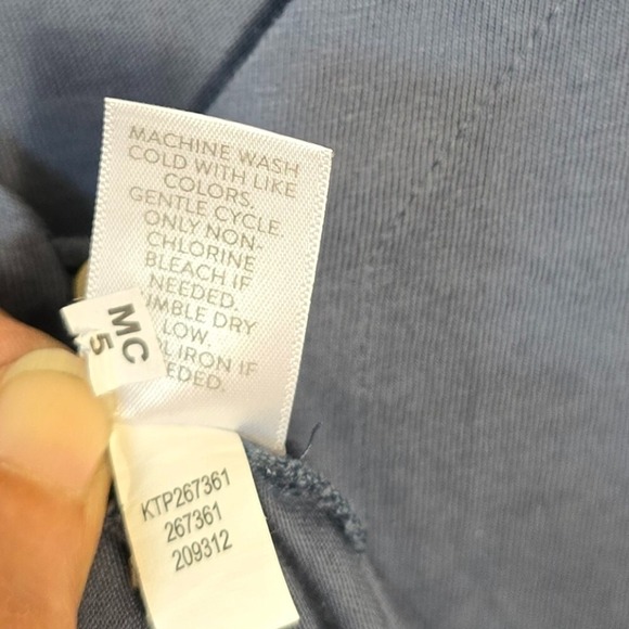 J Jill Womens M Blue Tunic Floral Expressions V-Neck Embroidered Button-Up Roomy - Picture 5 of 7